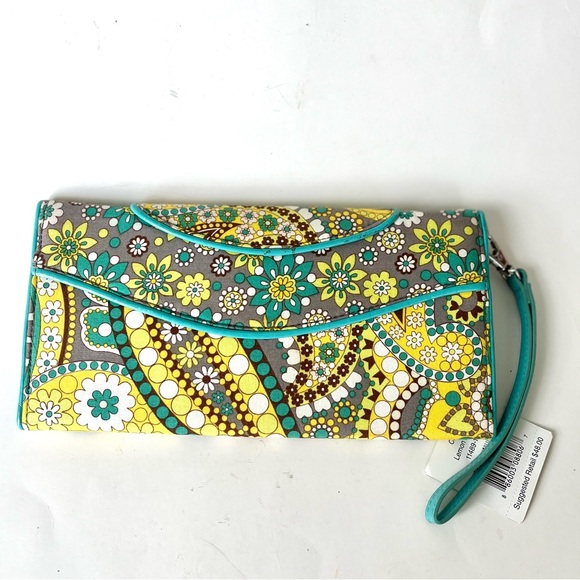 NWT~  Vera Bradley Lemon Parfait Tri Fold Wallet Clutch Purse - Picture 4 of 6